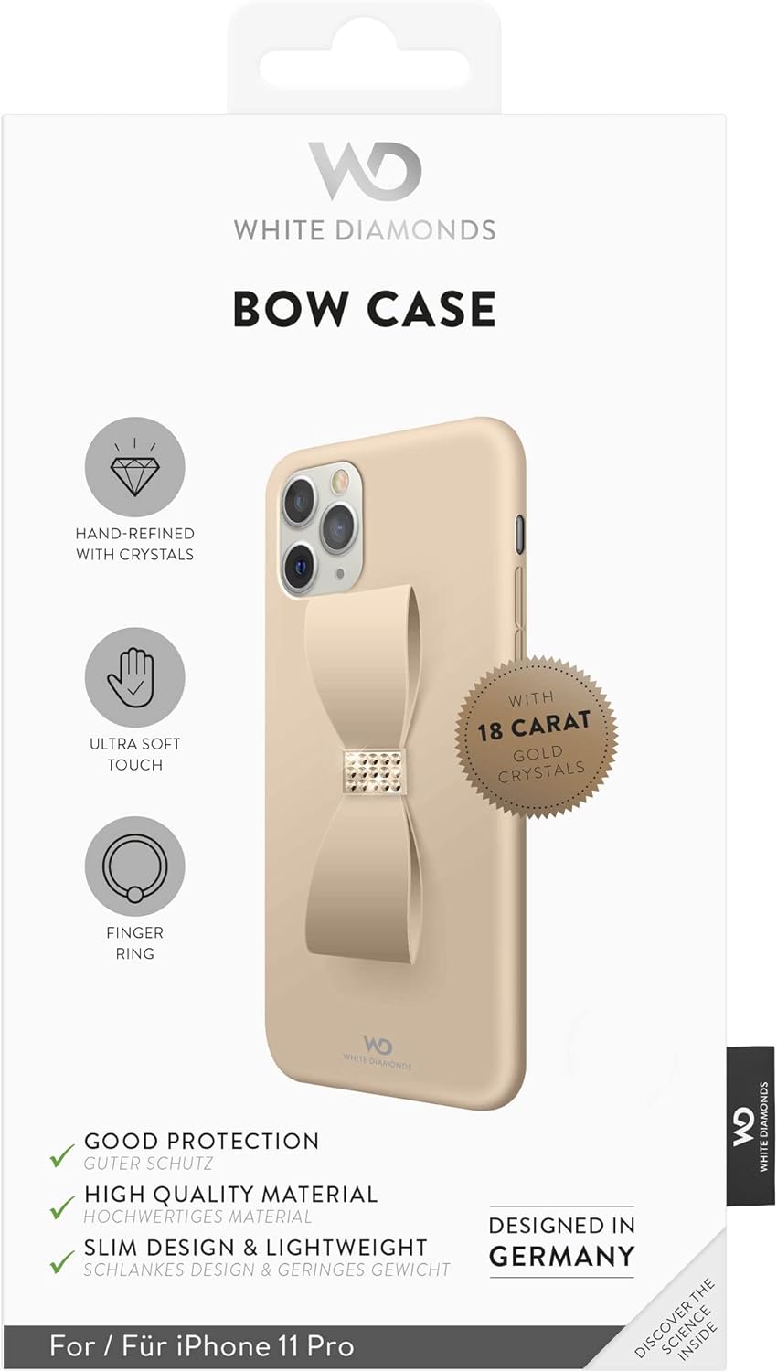 Husa White Diamonds Hama Bow 18K Swarovski Iphone 11 Pro -Gold - 2 | YEO